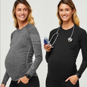 2 Figs Maternity Salta Gray & Black-SMALL